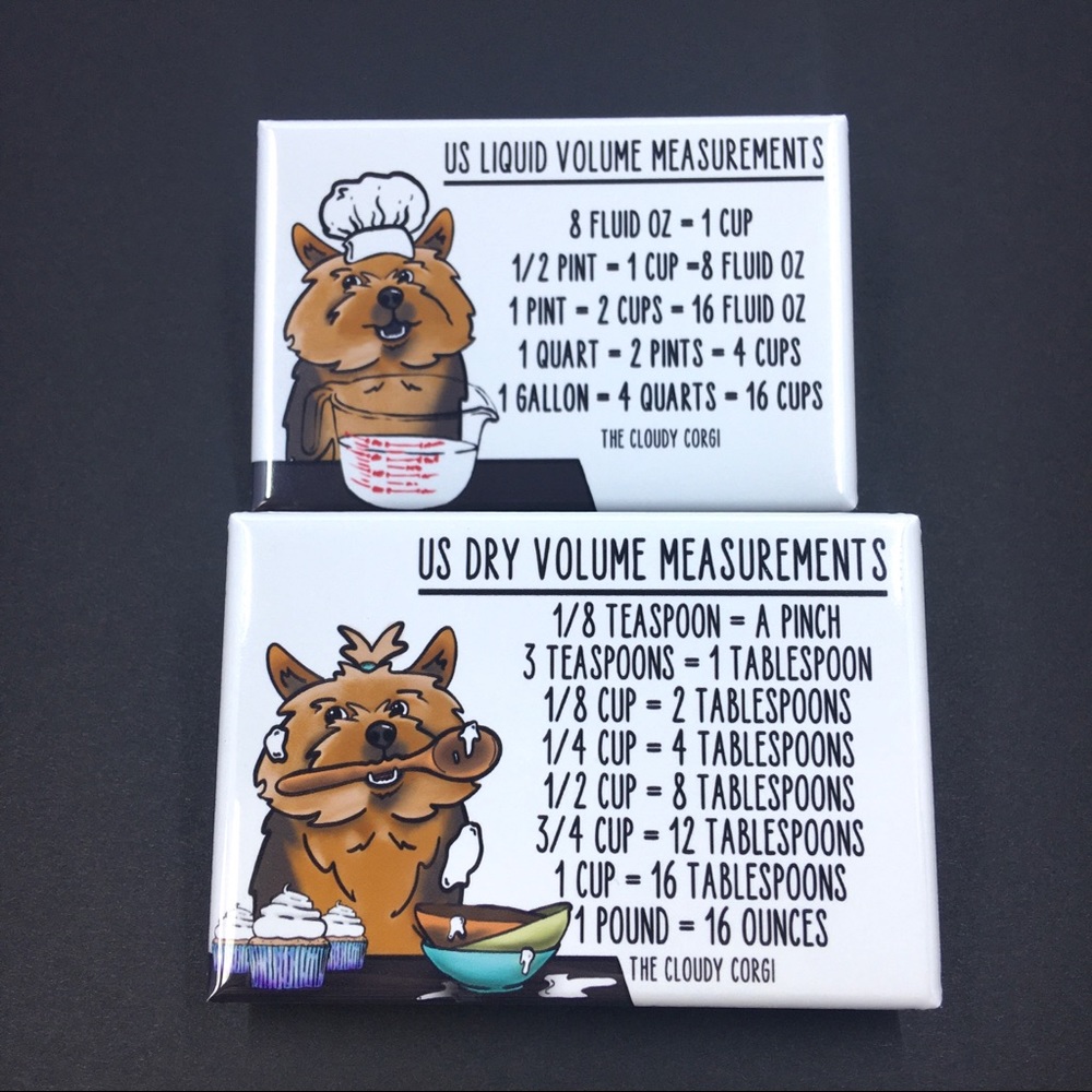 Yorkshire Terrier Yorkie Dog Kitchen Magnet Set Cooking Baking Chart Guide Decor